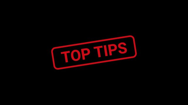 Top tips Text Stamp Animation