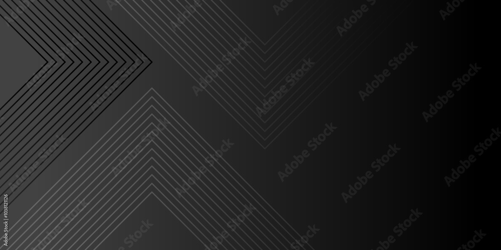 Aufkleber Futuristic abstract background. Modern shiny grey geometric lines pattern. Modern grey gradient line triangle background for presentation banner, cover, web poster with dynamic vector illustration.	