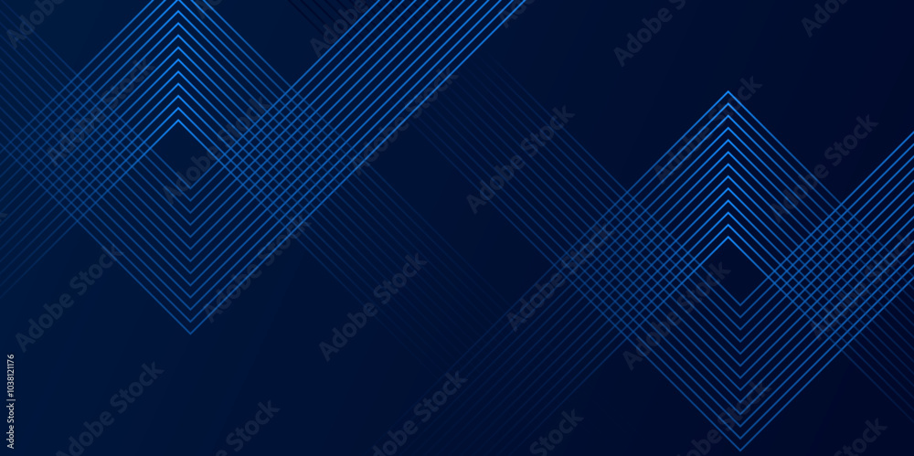 Aufkleber Futuristic abstract background. Modern shiny blue geometric lines pattern. dark blue gradient line triangle background for presentation banner, cover, web poster with dynamic vector illustration.	