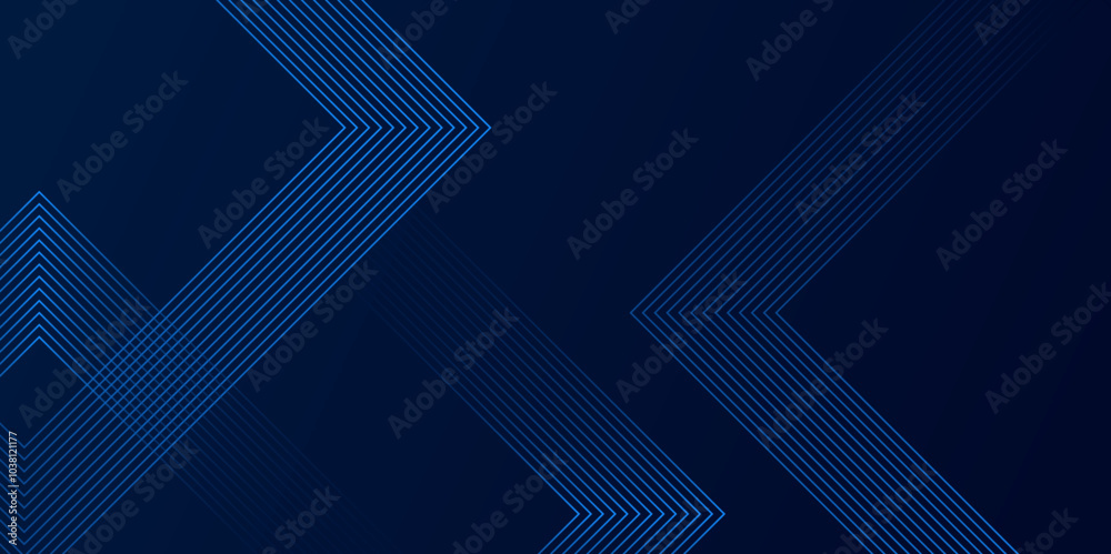 Aufkleber Futuristic abstract background. Modern shiny blue geometric lines pattern. dark blue gradient line triangle background for presentation banner, cover, web poster with dynamic vector illustration.	