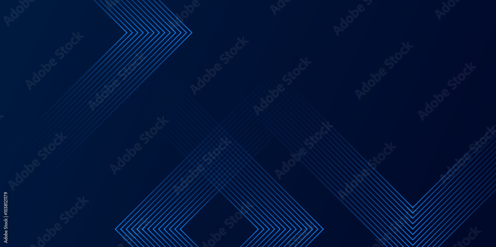 Aufkleber Futuristic abstract background. Modern shiny blue geometric lines pattern. dark blue gradient line triangle background for presentation banner, cover, web poster with dynamic vector illustration.	