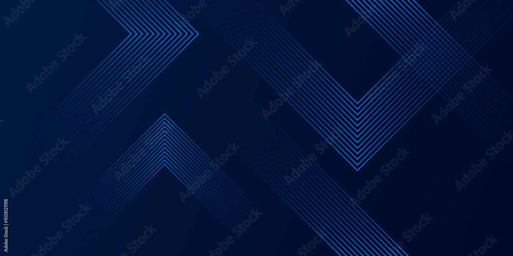 Aufkleber Futuristic abstract background. Modern shiny blue geometric lines pattern. dark blue gradient line triangle background for presentation banner, cover, web poster with dynamic vector illustration.	