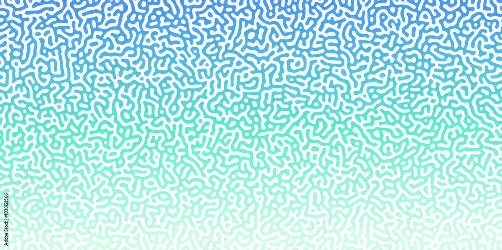 Poster Turing Abstract Pattern, suitable for any business. White and blue color diffusion reaction seamless pattern.An abstract Reaction-diffusion or Turing pattern formation, coral reef, natural texture,	
