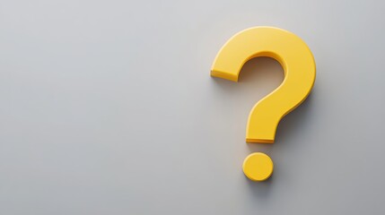 A yellow question mark in a 3D rendering.