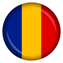 Fototapeta premium The national flag of the country of romania in the form of a circle pin and badge