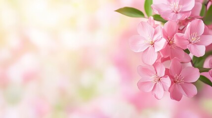 Obraz premium Beautiful pink cherry blossoms with a soft blurred background.