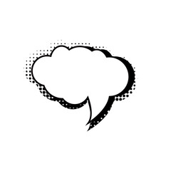 Empty speech bubble with halftone shadow