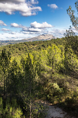 Sainte Victoire mountain in the light of an autumn day
