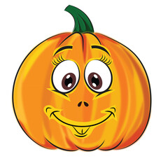 Pumpkin vector emoji face Halloween