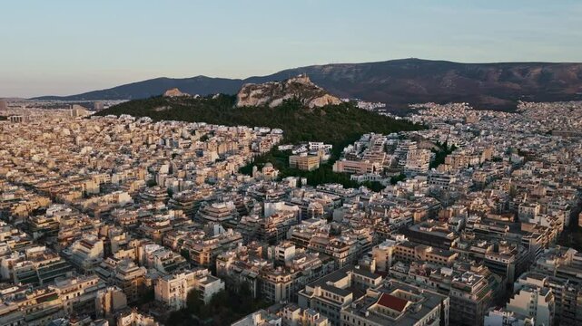 Aerial View of Hill Landmark in Athens