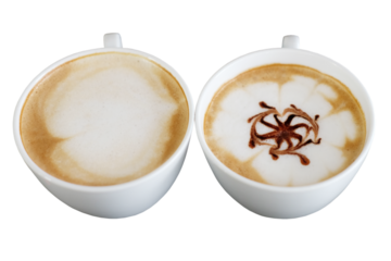 Couple A cup of hot Latte art coffee 