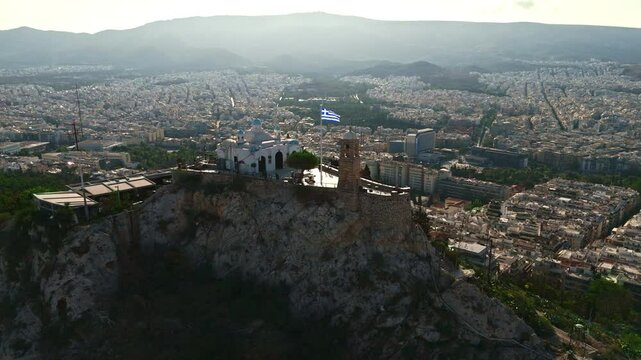 Aerial View of Mount Lycabettus, Athens