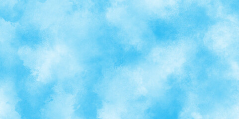 shiny and clear painted light blue clouds watercolor background, sky clouds for wallpaper backdrop background, watercolor abstract texture with white clouds and blue sky.