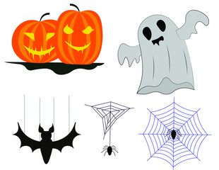 halloween icons set