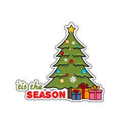 Christmas Tree with Gifts - Tis the Season Sticker Design