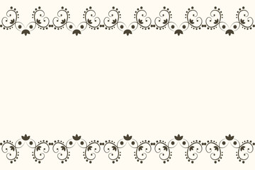 Beautiful Vintage Frame with copy space. Vector horizontal banner with Vintage Floral Frame isolated light background for card postcard cover template design. 