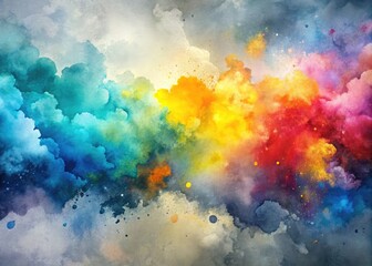Obraz premium Soft gray watercolor background featuring a modern splash effect with a cloudy, distressed texture, perfect for artistic designs and creative endeavors. Ideal for various projects.