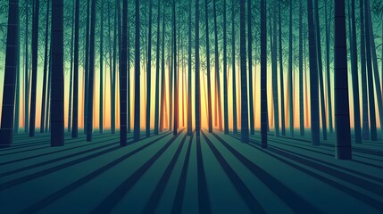 Serene Bamboo Forest with Towering Stalks Reaching Towards the Light
