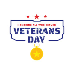 Happy Veterans Day Design Honoring All Who Served