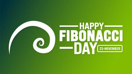 Happy Fibonacci Day background or banner design template is observed every year in November. Holiday concept. Template for card, poster, placard, template.