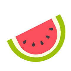Vector watermelon illustration. Isolated on a white background. Flat style icon