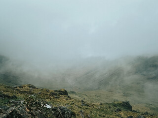 natural beauty and misty environment of national park, England