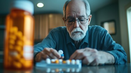 Documentary-Style Photograph of an Elderly Person Inspecting a Pill Bottle at Home, Reading the Label in Soft Afternoon Light, Emphasizing the Importance of Medication Management for All Age Groups