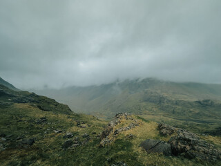 natural beauty and misty environment of national park, England