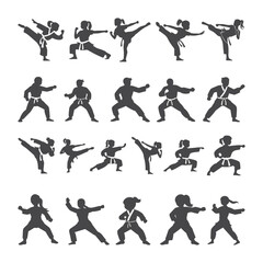 Karate girl SVG. Karate Woman silhouette, Taekwondo girl, Karate man Vector,