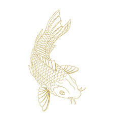 Golden Koi Fish Illustration Silhouette