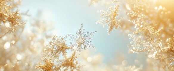 Naklejka premium The Soft Snowflakes in Light