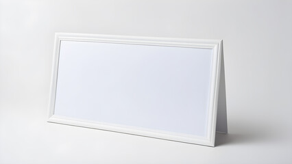 Blank wooden white rectangle horizontal multilple layer frame mockup for creative design against white background