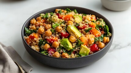 Vibrant Quinoa Salad with Roasted Vegetables and Chickpeas