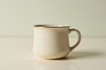Coffee cup with a simple finish on a pastel colored surface