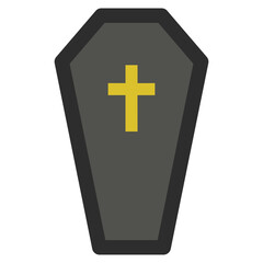 Obraz premium christian coffin. halloween icon illustration