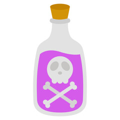bottle of poison flat illustration