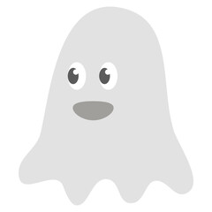 funny cartoon ghost flat icon