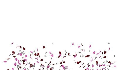 Heart shape sprinkles on transparent background, love