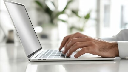 The Hands Typing on Laptop