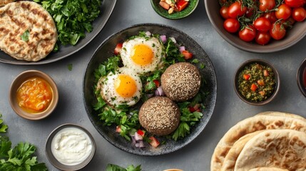 Artistic Eastern Breakfast with Natural Lighting