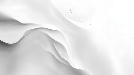 Obraz premium A digital rendering of an abstract white surface with subtle black specks. The surface features flowing, undulating waves, creating a minimalist and visually appealing composition.