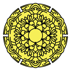 Mandala. Decorative element with circles for book design, printed materials, wedding or celebration invitations, for albums.