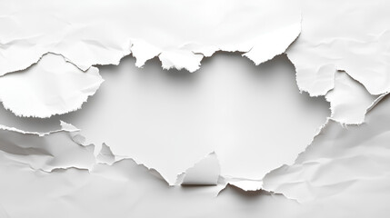 A close-up image of a white piece of paper with a hole in the center, revealing a white background.