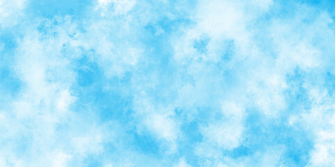 shiny and clear painted light blue clouds watercolor background, sky clouds for wallpaper backdrop background, watercolor abstract texture with white clouds and blue sky.