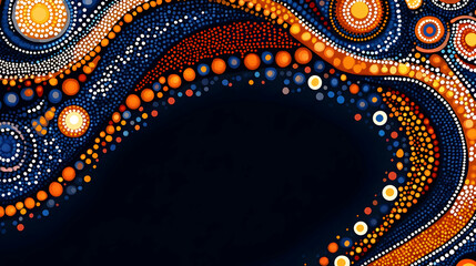 Abstract Dot Painting Background with Space for Text.
