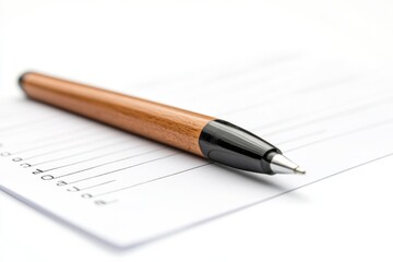 Wooden Pen on Lined Paper To Do List