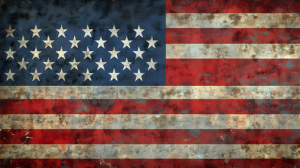 Naklejka premium Worn American Flag.