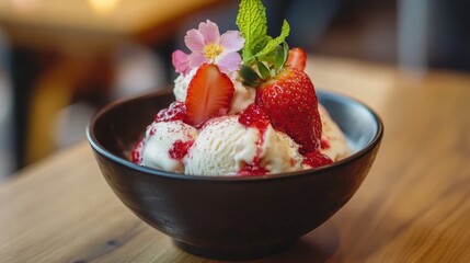 Gourmet Ice Cream Delight in Elegant Bowl