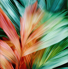 dreamy abstract background with palm leaves
