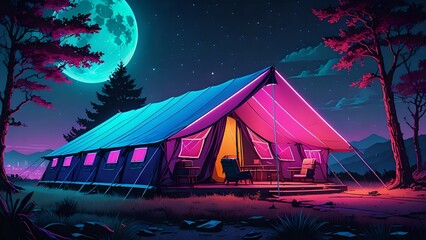 tent at night